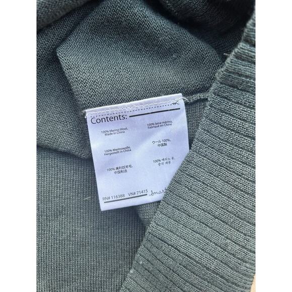 Smartwool Sweater Mens Large Green Sparwood Quarter Zip Pullover Merino Wool - Picture 3 of 5